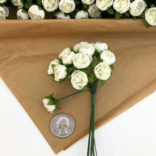 12 Off White Apricot Blossoms ~ 1/2"
